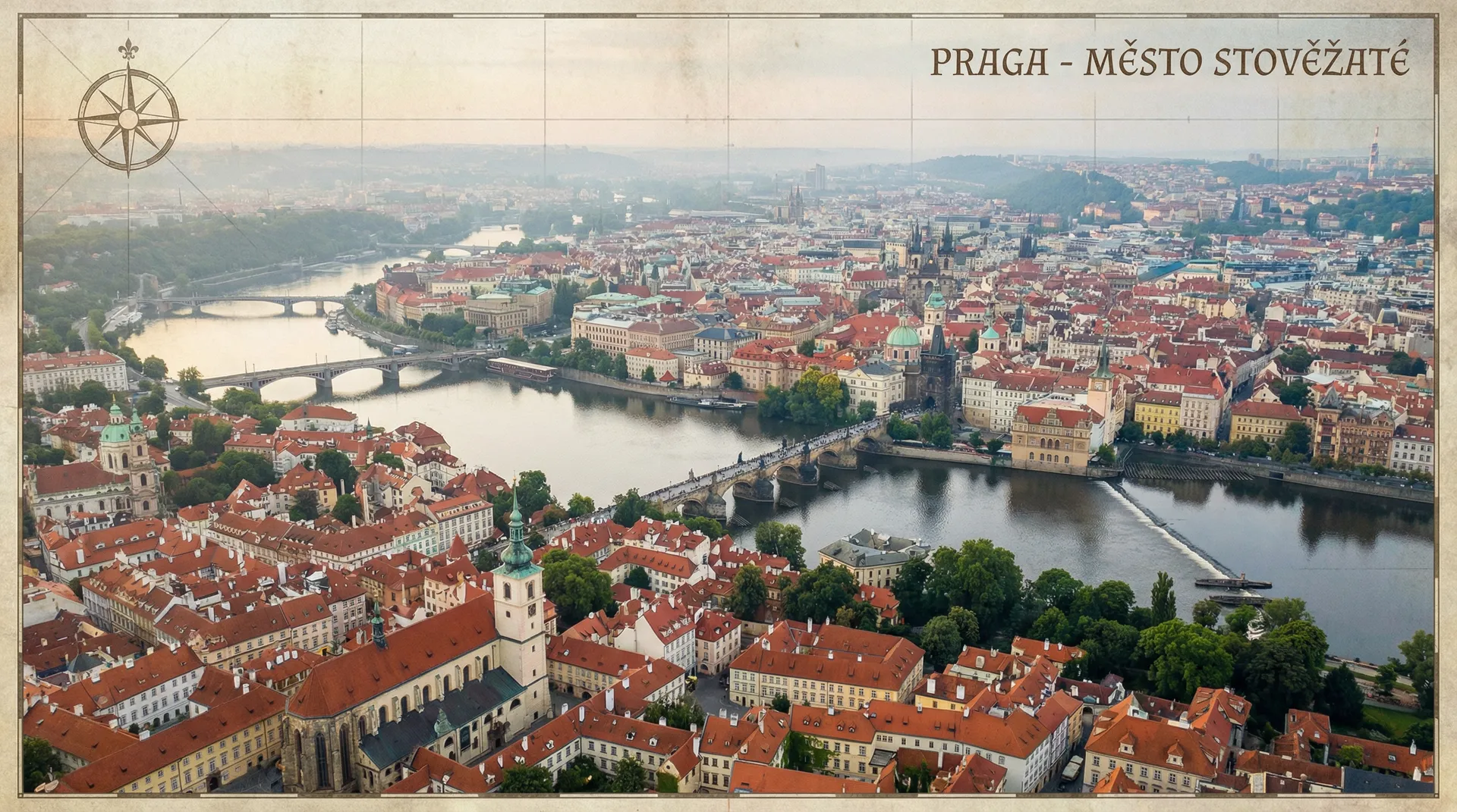 布拉格城市航拍全景 - 捷克街头 路线概览