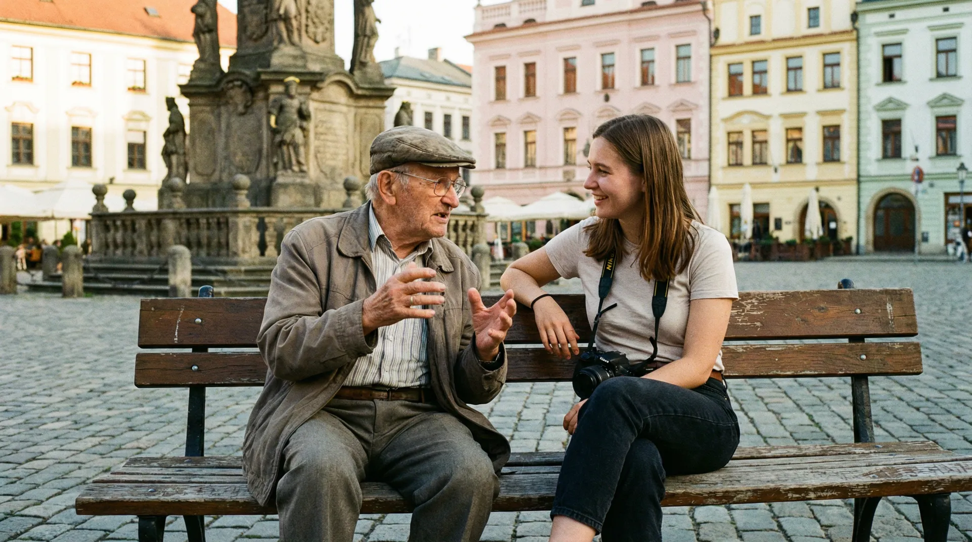 奥洛穆茨广场上的真实对话 - 捷克街头 街头互动